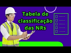 TABELA DE CLASSIFICAÇÃO DAS NORMAS REGULAMENTADORAS DE SEGURANÇA E SAÚDE NO TRABALHO