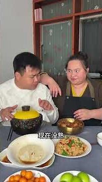 Silly husband thinks he's eating stew, but it's actually just air.