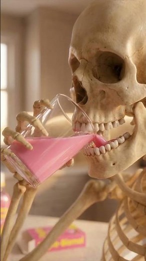 This Skeleton Had an Upset Stomach… Then Took Pepto-Bismol
