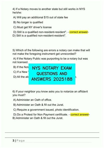 NYS NOTARY EXAM QUESTIONS AND ANSWERS 2025188 video