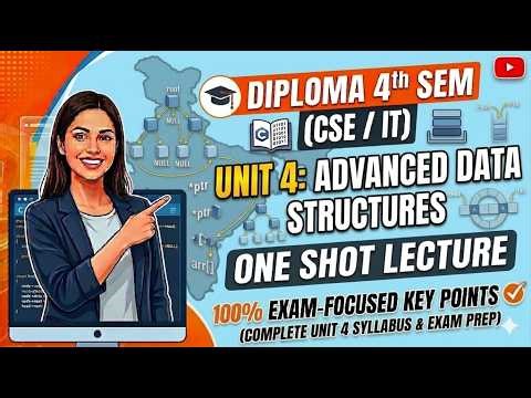 Unit 4 Data Structure Using C One Shot | 100% Exam Focused | CSE/IT Diploma 4th Sem🎯
