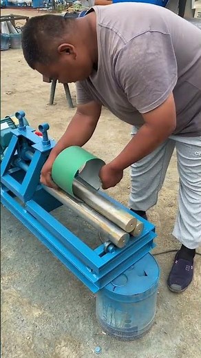 Electric External Rolling Machine The Process of Rolling Cylinders#Please enjoy.#viralvideo