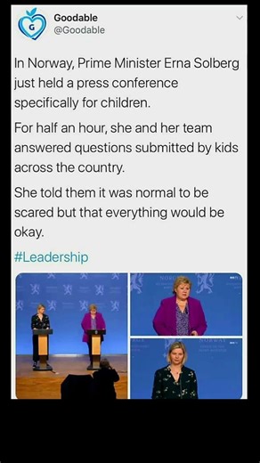 norway pm talks to kids about fear | Subscribe for more #motivation 😊👍