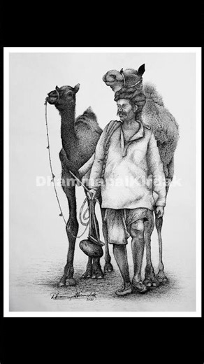 Old Man & Camel Painting That Tells a Story 🐪🎨 #Shorts
