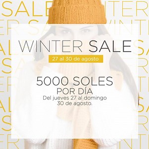 ¿Ya pasaste por a ver todo lo que tenemos por el Winter Sale? ☀5.000 Soles por día ☀Generás Doble Sol por cada factura canjeada, el valor de Gs. 100.000 = 2 Soles 🛍 50% off en tus tiendas favoritas adheridas 💳 10 cuotas sin intereses con tu TC de BBVA Shopping del Sol #AvancemosJuntos #CuidateDondeEstés | delSol