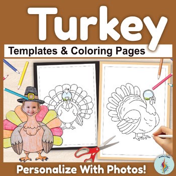 Turkey Photo Craft Body Template Coloring Sheet Thanksgiving Bulletin Board