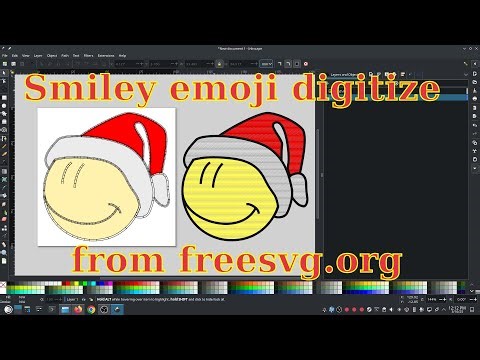 inkstitch - digitize SVGs from freesvg.org - smiley emoji