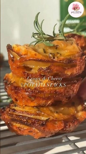 Crispy & Cheese Potato Stack Recipe | Parmesan Potato Stack Recipe | How to make Potato Stack