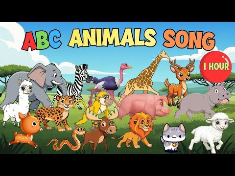 ABC Animals Sounds Song + Alphabet Animals 1 Hour| Learn ABC With Animals Song | Little Kitten Learn