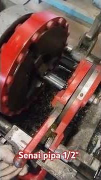 proses ulir pipa galvanis #pipethreader #machinepipe #pipe