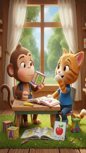 Learn A B C on beach 😊