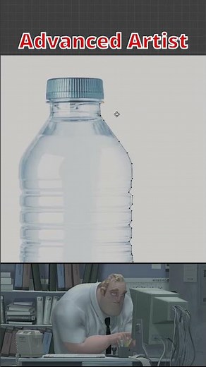 Blender Noob vs Pro: Creating a Water Bottle with Spin #blender #blendertutorial #blendercommunity