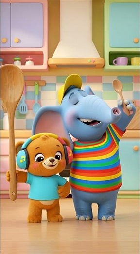 Mug, kettle, little spoon... Let's sing! 🎵 (Children's Song) #shorts #shortskids