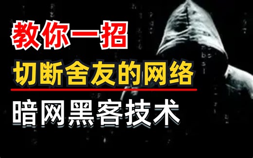 【黑客技术】教你一招切断室友的网络，帮他戒掉网瘾！（本视频提供网络安全/渗透测试/黑客攻防/DDos技术学习）