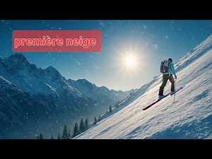 Ski touring outing in the Pyrenees on the first snows from the summit of Cambre d'Aze