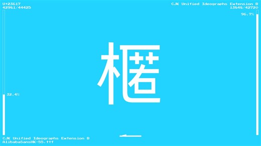 『粉丝评论』【Unicode慢闪】阿里巴巴普惠体3.0 Bad Apple!!