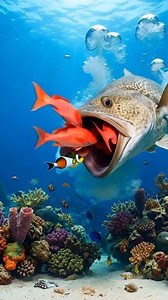 The Cod, Protector of the Reef Inhabitants 🤩 #AiReels #Cod #shark #coralreef #underwater #fish | M Efen Cahyo