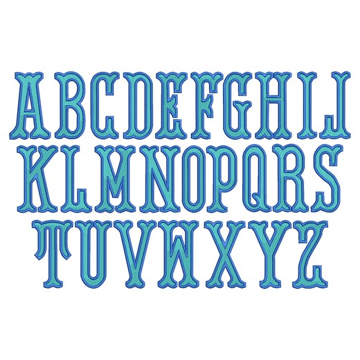 Fishtail Monogram 2 Color Embroidery Font, 10 Sizes, Satin Stitch Machine Embroidery Alphabet, Monogram Embroidery, Script Bx Font, BX File - Etsy