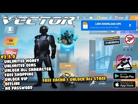 Vector Mod Apk v2.8.0 Terbaru 2025 Uang Tak Terbatas & Segala Hal - Game Android Offline