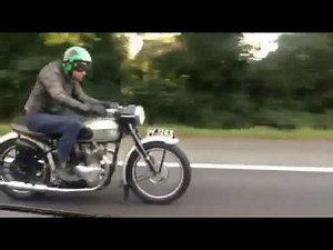 1952 Triumph tiger 100 on the road.