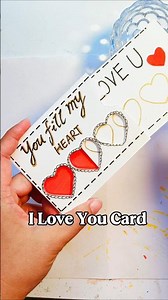 Pull to Fill the Heart!|DIY I Love You Card ❤️|Handmade Valentine Card