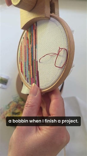 Halfway point of my ORT's project. Making art from my random leftover threads. #crossstitch