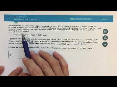 ALEKS - Solving for a Reactant in Solution (1 of 2)