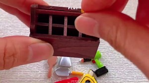 Dollhouse Miniature Dark Brown Wooden Tool Box Set with Tools, 1:12 Scale Workshop Accessories, Multiple Compartments, Realistic Metal and Wood Tools,