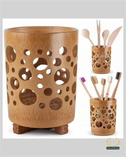 Bamboo Toothbrush & Toothpaste Cup holder With Drainage Quick Drying