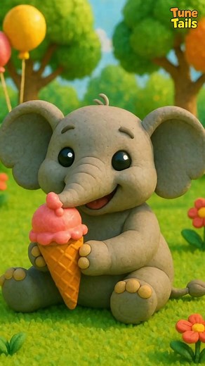 Cute Baby Animals Enjoy Ice Cream in the Park
