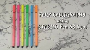 The speed-up tutorial version about #fauxcalligraphy using STABILO Pen 68 Marking Highlighter by Letters Of Meeya .❤️ 🌈If you want to watch the real-time version, just check out her YT Channel (Letters of Meeya) or click this link: http://fal.cn/33m60. #STABILO #improvememorywithmarkinghighlighters #improvememory | STABILO