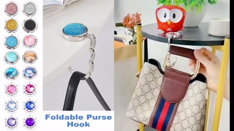 Foldable Purse Hook for Table - Portable Bag Holder - Strength Alloy Materials Heavy Duty Hanger