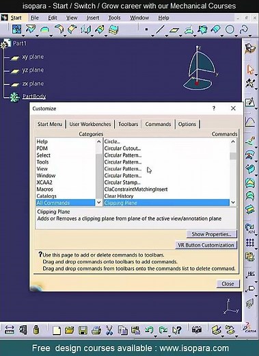 Catia commands Customization | Catia tricks | isopara.com