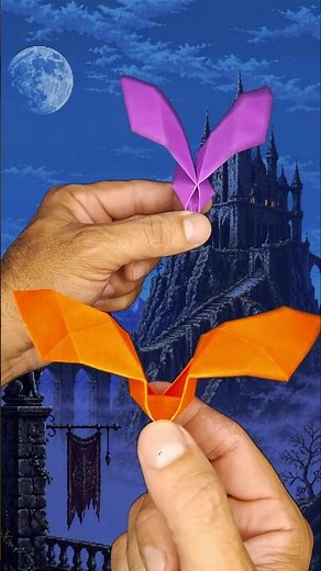 Bat origami 🦇 simple and impressive #paperfolding #origami #easyorigami