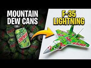 DIY F-35 Lightning II Stealth Jet: Building a Model from 24 Mountain Dew Cans