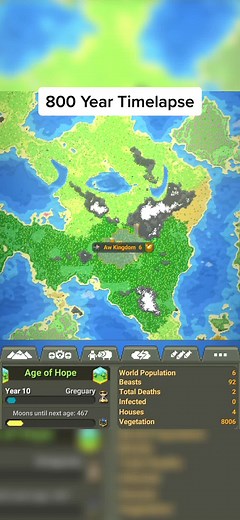 800 Year Timelapse #worldbox #game