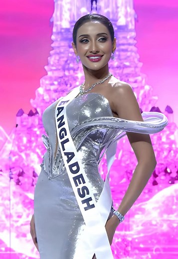 The Universe Ceremony MIss Universe Bangladesh 2025 Tangia Zaman Methila during the official presentation at Miss Universe 2025. Miss Universe #MethilaforUniverse #74thmissuniverse #missuniversebangladesh #missuniverse | Miss Bangladesh - In Training