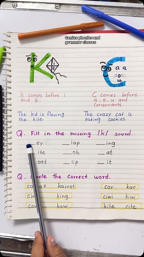 The “Cat and Kite” phonics rule refers to the difference between short and long vowel sounds in words. It’s used to illustrate the concept of short vowels versus long vowels: • Cat (short vowel sound) – The “a” in cat is a short vowel sound, as in “æ” (as in “bat”). • Kite (long vowel sound) – The “i” in kite is a long vowel sound, as in “ī” (as in “bike”). In simple terms: • When a vowel is followed by a consonant (like in cat), it usually has a short sound. • When a vowel is followed by a cons