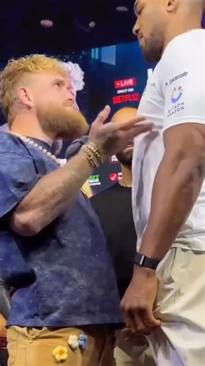 Source of Boxing on Instagram: "Jake Paul and Anthony Joshua face off at the FINAL press conference 🥶 Who you got on Friday night⁉️ #JakeJoshua"