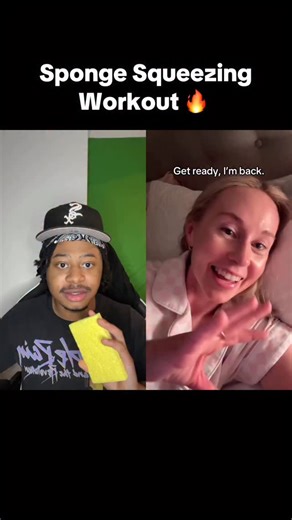 Leek Wright on Instagram: "I loved this sponge squeezing workout 🔥 @womenshealthwithheidi #funny #viral #explore"