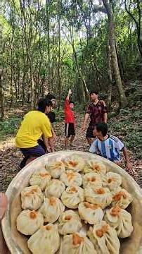 Momo (Dumpling) Challenge l Food game Challenge l Simsansantrio