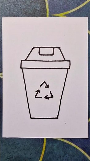 recycle bin drawing, trash bin drawing, how to draw a recycle bin