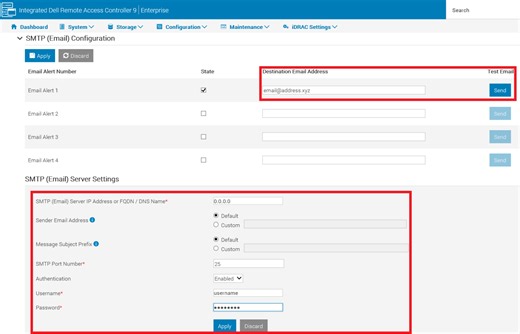 PowerEdge: How to Configure iDRAC Email Alerts