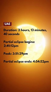 UAE: Find out the timings to view solar eclipse in Dubai. Link: https://gulfnews.com/uae/watch-what-to-do-to-view-solar-eclipse-in-uae-on-october-25-1.91473991 | Gulf News