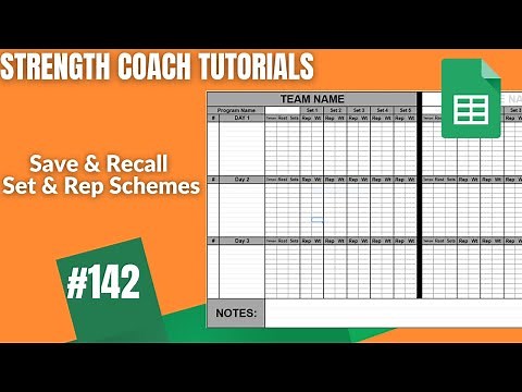 Google Sheets Workout Template - Save & Recall Set & Rep