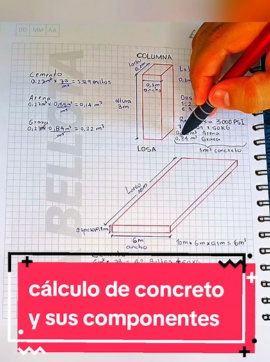 Cálculo de Concreto: Arena, Grava y Cemento