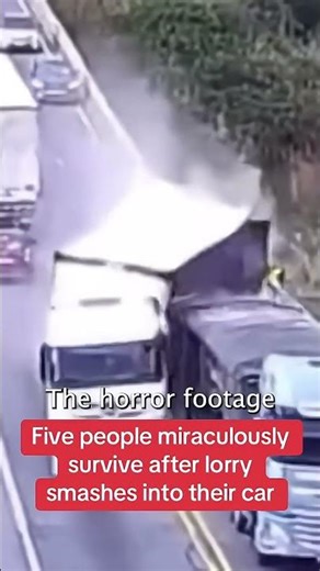 HGV smashes a family car of the lane