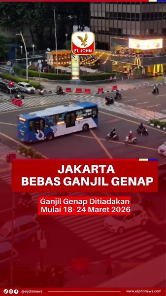 Pemerintah Provinsi DKI Jakarta melalui Dinas Perhubungan, meniadakan sementara ganjil genap di 26 ruas jalan utama Ibu Kota. Peniadaan selama 18-24 Maret 2026. kebijakan itu mengacu pada Pergub DKI Jakarta Nomor 88 Tahun 2019 khususnya Pasal 3 ayat (3) dan Surat Keputusan Bersama Menteri Agama, Menteri Ketenagakerjaan, dan Menteri PANRB tentang Hari Libur Nasional dan Cuti Bersama Tahun 2026. Pembatasan lalu lintas dengan sistem ganjil genap tidak diberlakukan pada hari Sabtu, Minggu, maupun ha