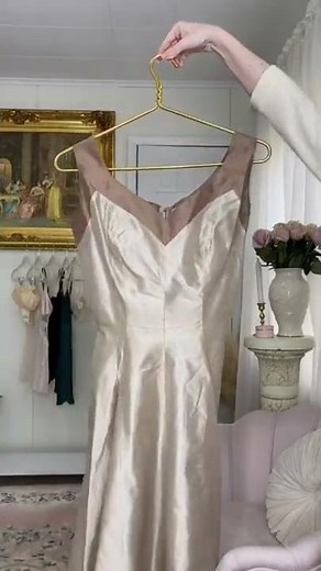 Trying On a 1940s Wedding Dress