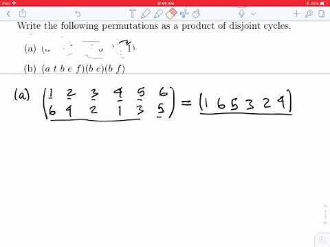 Permutations: Writing a Permutation as a Product of Disjoint Cycles